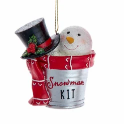 Décoration De Sapin|CHRISTMAS INSPIRATIONS Bonhomme de neige à suspendre (H7,50 cm) Snowman Rouge