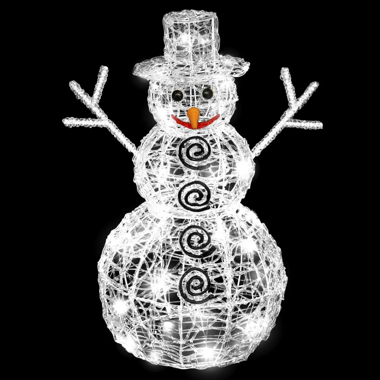 Déco Et Objet Lumineux|Feeric Lights & Christmas Bonhomme de neige lumineux 96 LED (H60 cm) Edmond Blanc froid