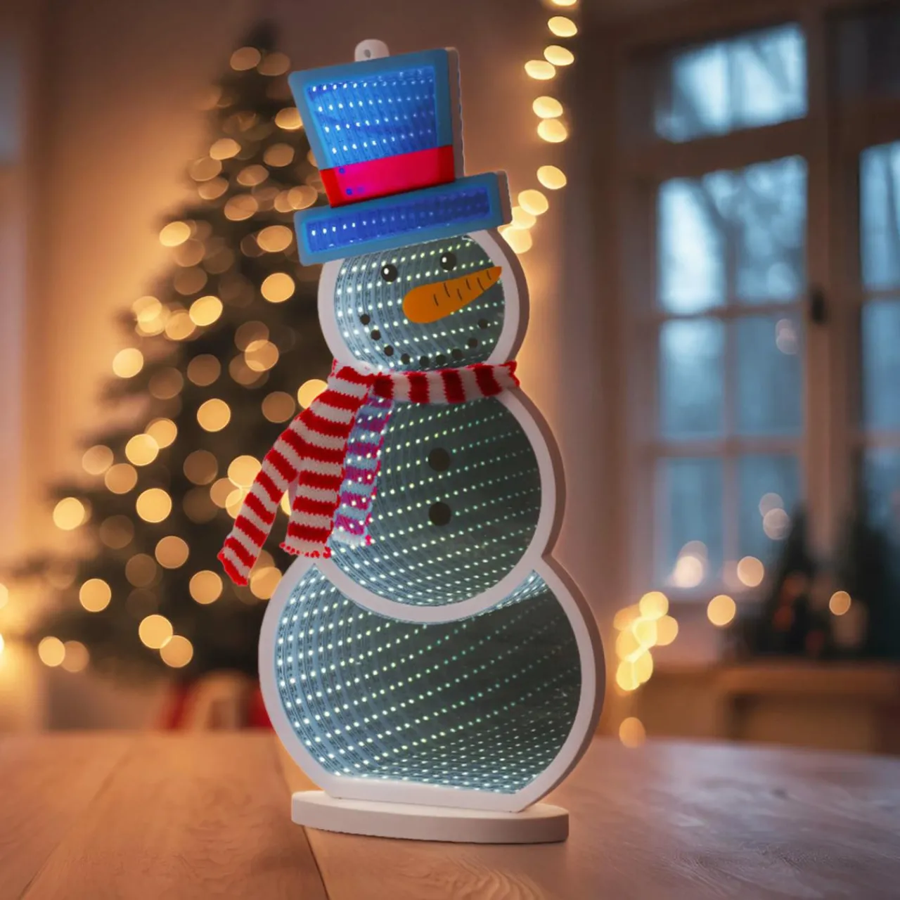 Père Noël, Animaux Et Personnage|Déco Et Objet De Noël|KAEMINGK Bonhomme de neige lumineux 137 LED (H40 cm) Infinity Multicolore