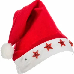 Bonnet, Chaussette Et Costume|Feeric Lights & Christmas Bonnet de Père Noël lumineux etoile pour adulte Rouge