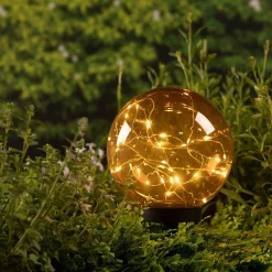 Luminaire Jardin|Eclairage Extérieur|#N/A Borne de jardin solaire 30 LED (H28 cm cm) Crystal Orange