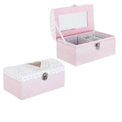 Objet Déco Enfant|Rangement Enfant|Atmosphera createur d'interieur for kids Boîte à bijoux enfant miroir Demoiselle Rose