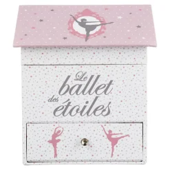 Objet Déco Enfant|Atmosphera createur d'interieur for kids Boîte à musique enfant (H16 cm) Ballerine Rose