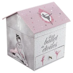 Objet Déco Enfant|Atmosphera createur d'interieur for kids Boîte à musique enfant (H16 cm) Ballerine Rose