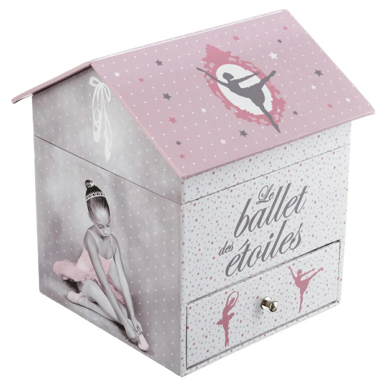 Objet Déco Enfant|Atmosphera createur d'interieur for kids Boîte à musique enfant (H16 cm) Ballerine Rose