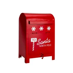 Déco Et Objet De Noël|KOOPMAN Boîte aux lettres (H23 cm) Santa Pôle nord Rouge