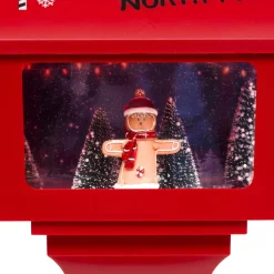 Déco Et Objet De Noël|Déco Et Objet Lumineux|JJA Boîte aux lettres lumineuse à piles LED (H41 cm) Bonhomme de neige Rouge