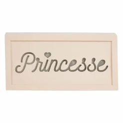 Objet Déco Enfant|OSTARIA Boîte bois lumineuse (30 x 15 cm) Princesse Rose