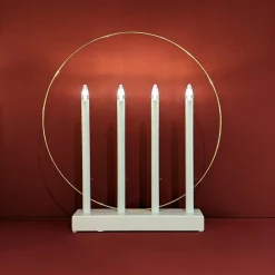 Déco Et Objet De Noël|KAEMINGK Bougeoir lumineux à piles 4 LED (H40 cm) Cercle Blanc chaud