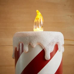 Déco Et Objet Lumineux|KOOPMAN Bougie lumineuse déco LED (H30 cm) Candy Candle et blanc Rouge