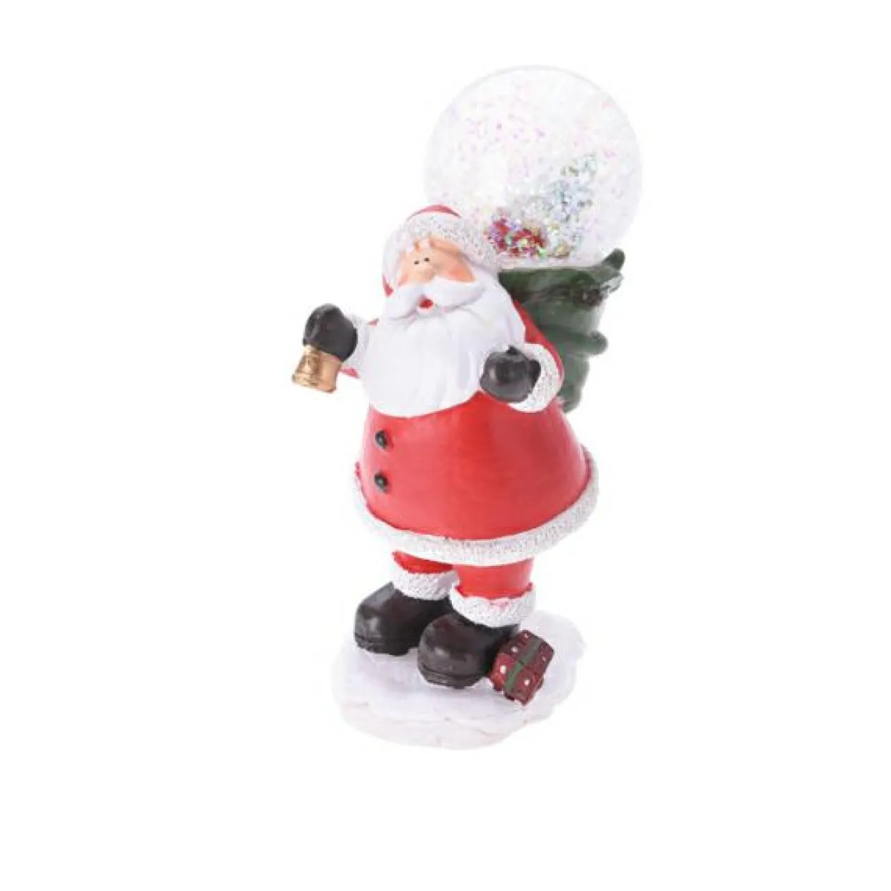 Père Noël, Animaux Et Personnage|Déco Et Objet De Noël| Boule à neige (D13 cm) Petit Papa Noël et cloche Rouge