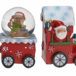 Déco Et Objet De Noël|Train Décoratif Et Électrique|KOOPMAN Boule à neige (H8 cm) Train de Noël Happy
