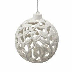 Boule De Noël|Feeric Lights & Christmas Boule de Noël (D100 mm) Feuillage découpé Blanc