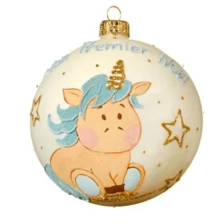 Boule De Noël|KAEMINGK Boule de Noël (D100 mm) Mon premier Noël en verre Jolly Bleu