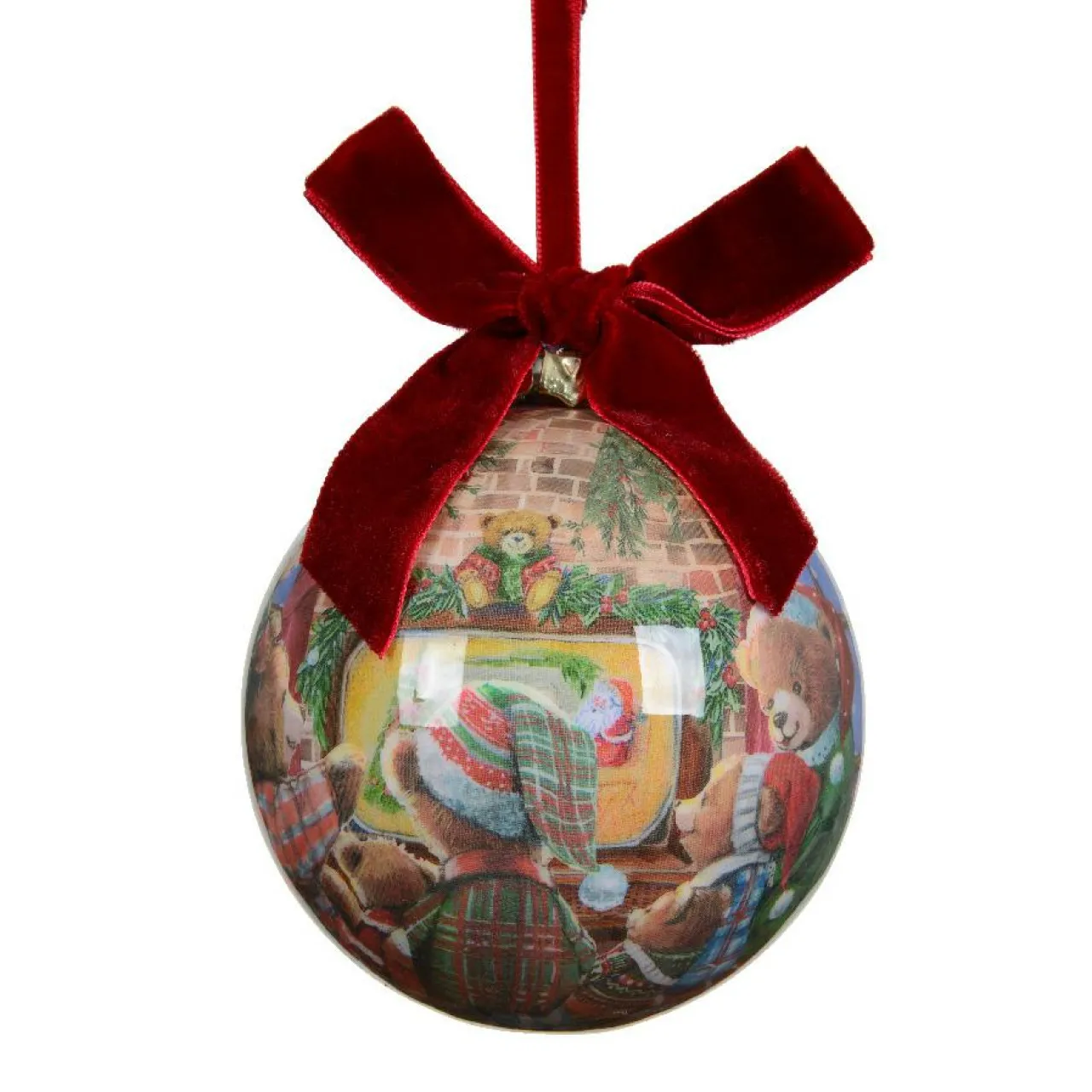 Boule De Noël|KAEMINGK Boule de Noël (D100 mm) Petits oursons Bordeaux