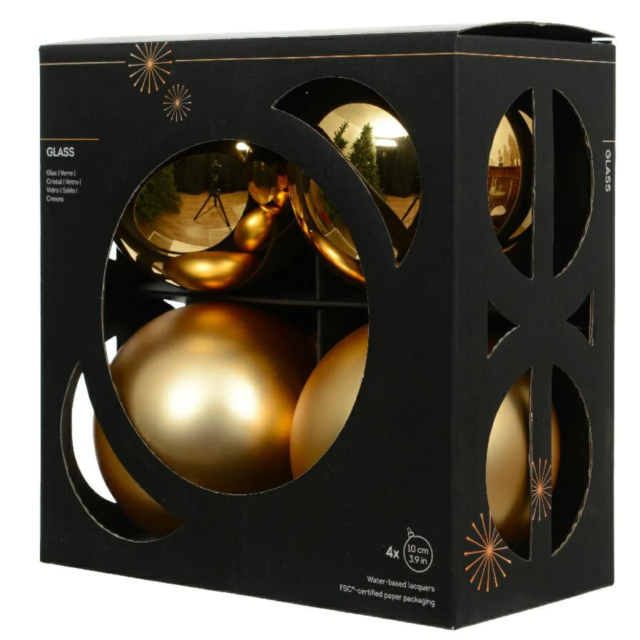 Boule De Noël|KAEMINGK Boule de Noël en verre (D100 mm) Béal Or