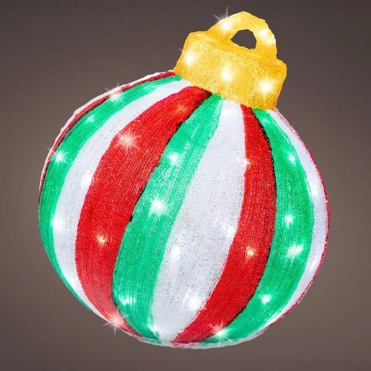 Déco Et Objet De Noël|Déco Et Objet Lumineux|KAEMINGK Boule de Noël géante lumineuse 80 LED (H39 cm) Circus et blanc froid Multicolore