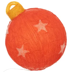 Déco Et Objet Lumineux|FEERIC LIGHTS Boule de Noël lumineuse solaire 60 LED (H38 cm) Étoile Blanc froid Rouge