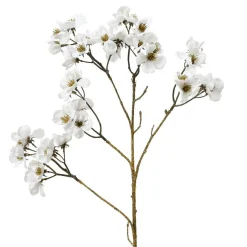 Branches Artificielles|KAEMINGK Branche de fleurs (H78 cm) Cornouiller en velours he Blanc