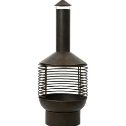 Brasero|#N/A Braséro cheminée d'extérieur (D42 x H105 cm) Mérida Brun antique Marron