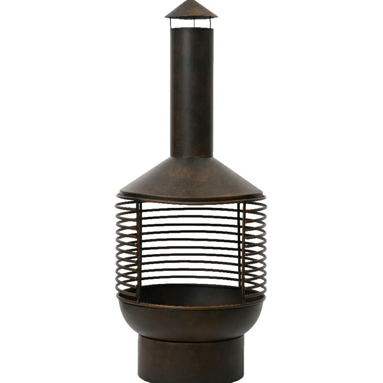 Brasero|#N/A Braséro cheminée d'extérieur (D42 x H105 cm) Mérida Brun antique Marron