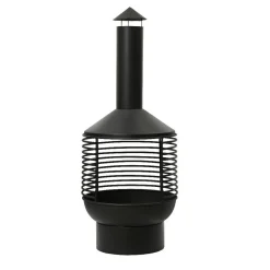 Brasero|#N/A Braséro cheminée d'extérieur (D42 x H105 cm) Mérida Noir