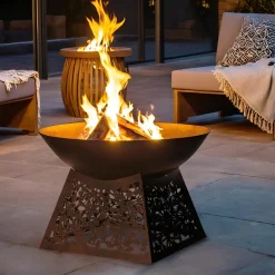 Brasero|#N/A Braséro d'extérieur (D75 x H48 cm) Veracruz Brun antique Marron