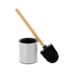 Accessoire Wc|TENDANCE Brosse WC métal Purebamboo Gris clair