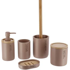 Accessoire Wc|TENDANCE Brosse WC polyrésine Purebamboo Cappuccino