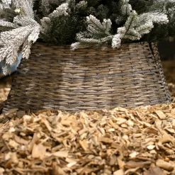 Cache Pied Sapin|EMINZA Cache pied de sapin en osier (D70 cm) Saule tressé vieilli Gris