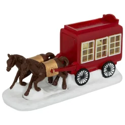 Personnage Et Accessoire Pour Village|JJA Calèche et chevaux (H9 cm) pour village de Noël Rouge
