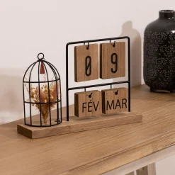 Objet Déco|ATMOSPHERA Calendrier déco à poser en et métal Bois