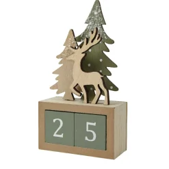 Déco Et Objet De Noël|KAEMINGK Calendrier de Noël cubes en bois (H18 cm) Cerf Naturel