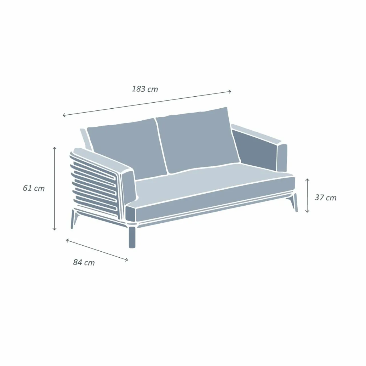Canapé, Fauteuil Et Table Basse|MOBELLIA Canapé de jardin en aluminium 2 places Monte Carlo Gris Anthracite
