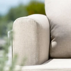 Canapé, Fauteuil Et Table Basse|MOBELLIA Canapé de jardin en aluminium 2 places Monte Carlo Blanc et taupe Blanc - Taupe