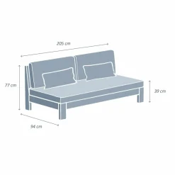 Canapé, Fauteuil Et Table Basse|MOBELLIA Canapé de jardin en bois d'acacia 3 places Bornéo Gris Anthracite