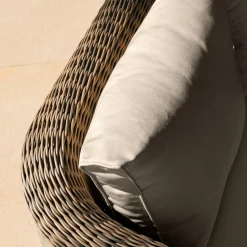 Canapé, Fauteuil Et Table Basse|MOBELLIA Canapé de jardin en résine tressée 2 places Calvi Sépia et taupe Tressé Sepia - Taupe