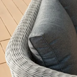 Canapé, Fauteuil Et Table Basse|MOBELLIA Canapé de jardin en résine tressée 2 places Calvi Gris et gris foncé Tressé Gris - Anthracite