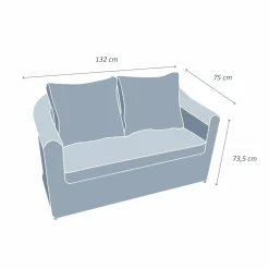 Canapé, Fauteuil Et Table Basse|MOBELLIA Canapé de jardin en résine tressée 2 places Calvi Gris clair Tressé Gris - Gris clair
