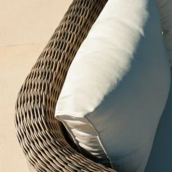 Canapé, Fauteuil Et Table Basse|MOBELLIA Canapé de jardin en résine tressée 3 places Calvi Sépia et beige Tressé Sepia - Beige