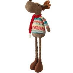Père Noël, Animaux Et Personnage|KAEMINGK Caribou debout (H77 cm) André pull tricoté Marron