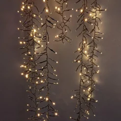 Guirlande Lumineuse|KAEMINGK Cascade lumineuse 2 m 480 LED câble noir Effet scintillant Blanc chaud Blanc Chaud - câble noir