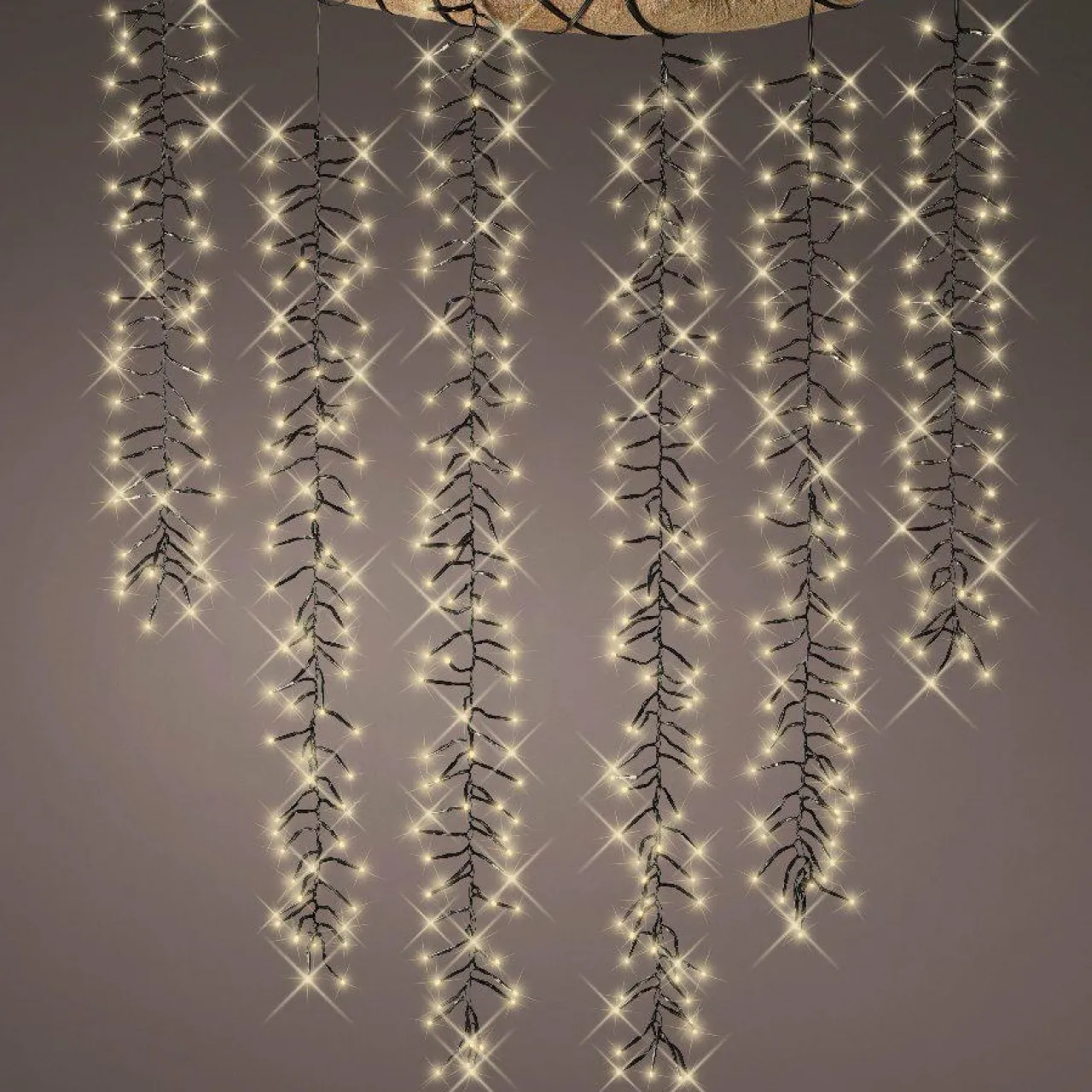 Guirlande Lumineuse|KAEMINGK Cascade lumineuse 2 m 480 LED câble noir Effet scintillant Blanc chaud Blanc Chaud - câble noir