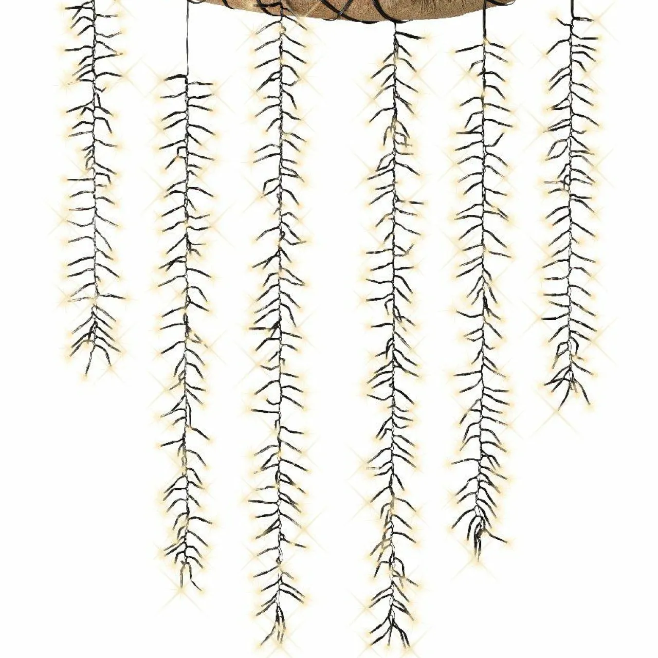 Guirlande Lumineuse|KAEMINGK Cascade lumineuse 2 m 480 LED câble noir Effet scintillant Blanc chaud Blanc Chaud - câble noir