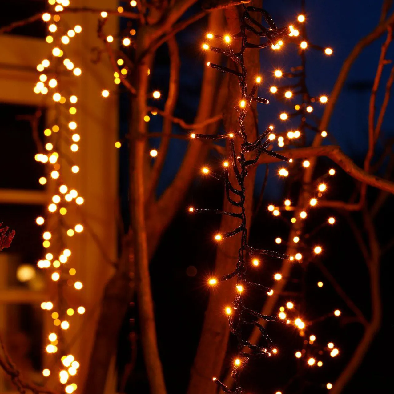 Guirlande Lumineuse|KAEMINGK Cascade lumineuse 2 m 480 LED câble noir Effet scintillant Blanc chaud Blanc Chaud - câble noir