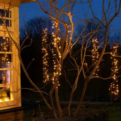 Guirlande Lumineuse|KAEMINGK Cascade lumineuse 2 m 480 LED câble noir Effet scintillant Blanc chaud Blanc Chaud - câble noir