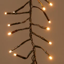 Guirlande Lumineuse|KAEMINGK Cascade lumineuse 2 m 480 LED câble noir Effet scintillant Blanc chaud doré Blanc chaud doré - câble noir