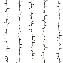 Guirlande Lumineuse|KAEMINGK Cascade lumineuse 2 m 480 LED câble noir Effet scintillant Blanc chaud doré Blanc chaud doré - câble noir