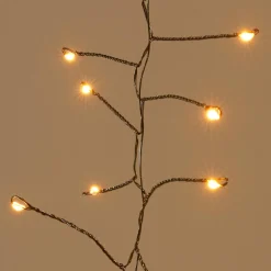 Guirlande Lumineuse|KAEMINGK Cascade lumineuse 1 m 600 Micro LED câble noir 6 Descentes Blanc chaud doré Blanc chaud doré - câble noir