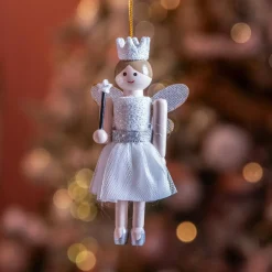 Décoration De Sapin|KAEMINGK Casse-noisette à suspendre (H12 cm) Fée princesse Blanc